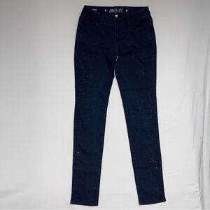 JENNIFER LOPEZ Skinny Jeans Women's 2 Gem Detail Sexy Dark Wash Mid Rise Stretch